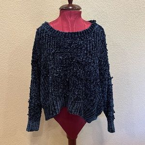 O&O Chenille Navy Blue Sweater